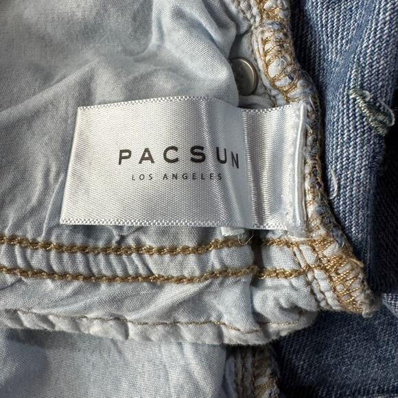 Pacsun SZ 26 Mom Jean Shorts Floral Embroidered Cuffed Hi-Rise Zip-Fly Pockets - Picture 7 of 8